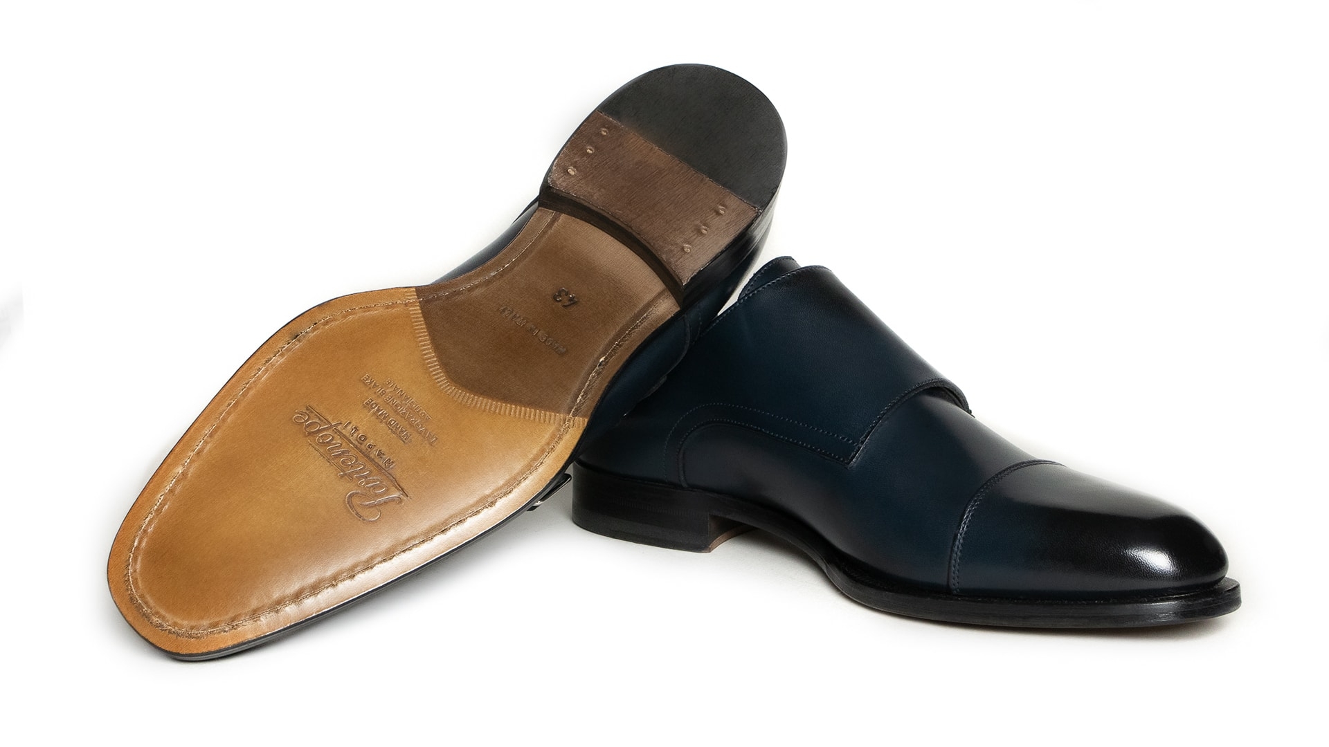 Monk Shoes Skóra Cielęca Blu Notte
