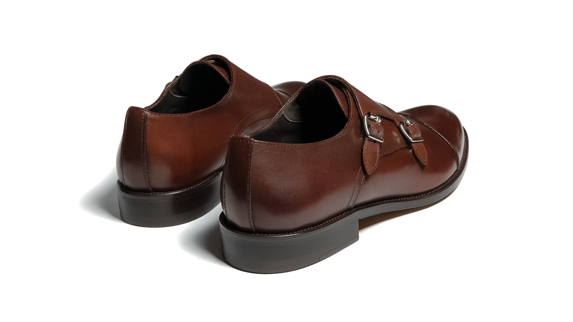 Monk Shoes Skóra Cielęca Marrone
