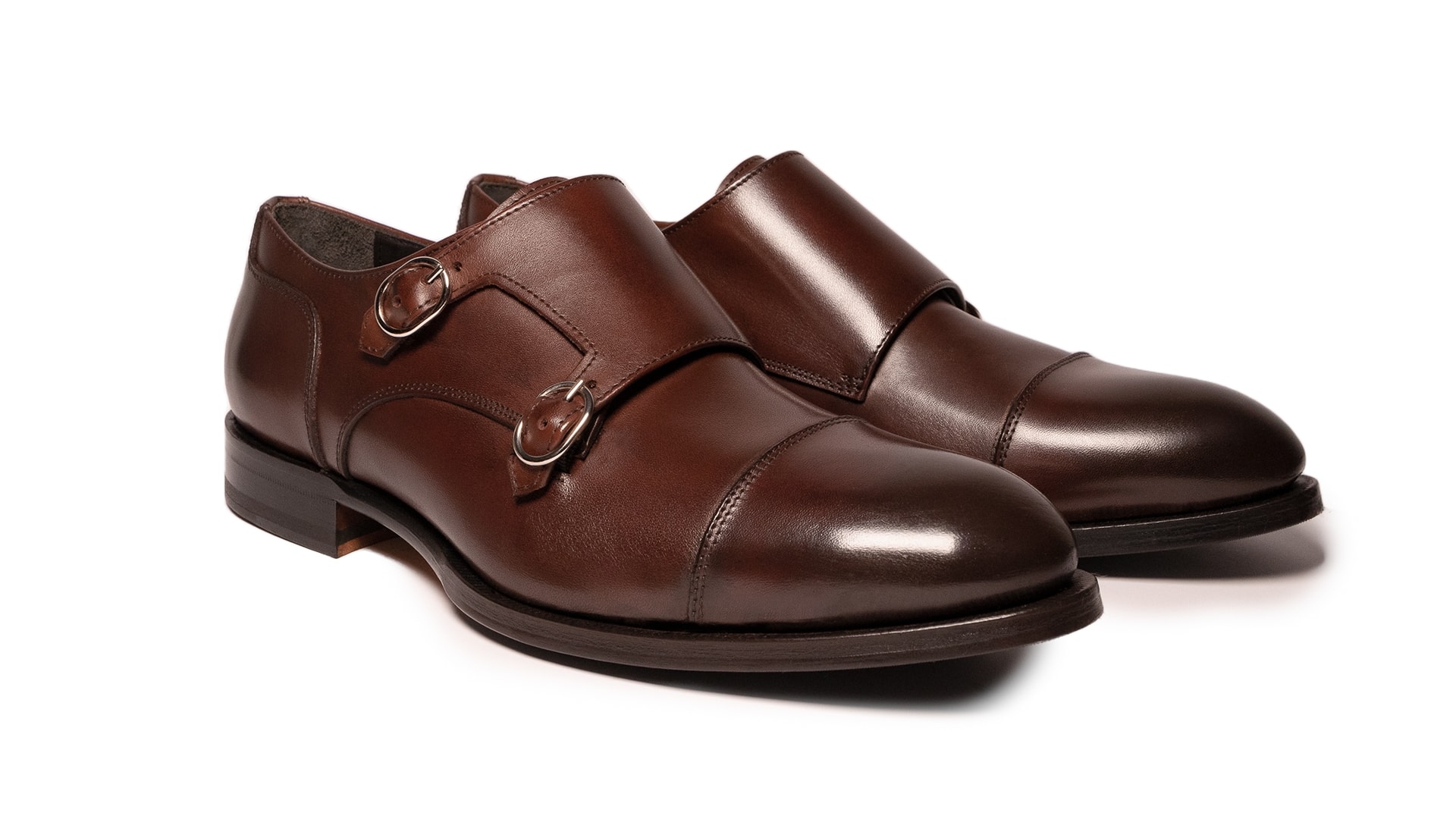 Monk Shoes Plain Skóra Crust Nero